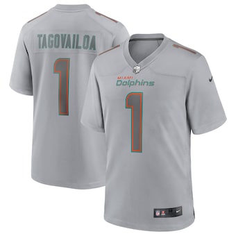 mens nike tua tagovailoa gray miami dolphins atmosphere fash